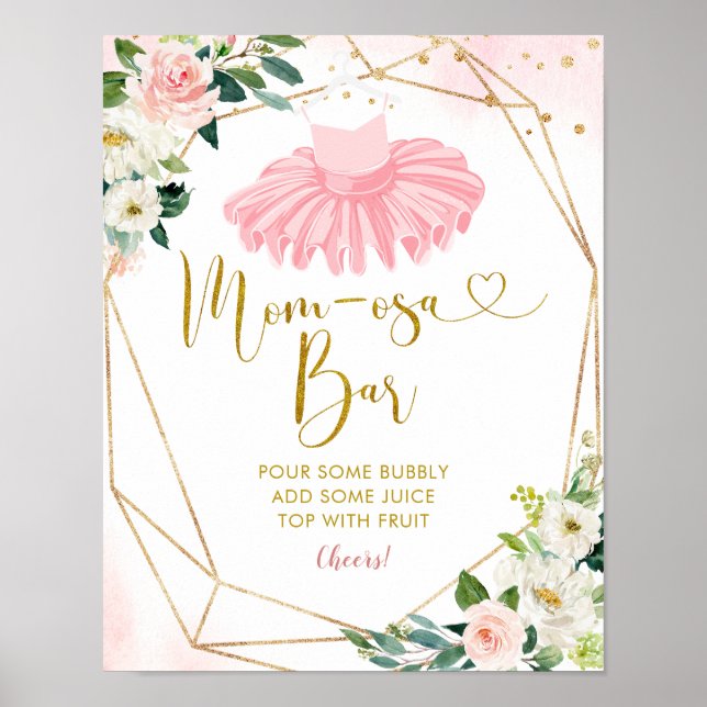 Poster Ballerina Tutu Baby shower Mère-osa Bar Sign (Devant)