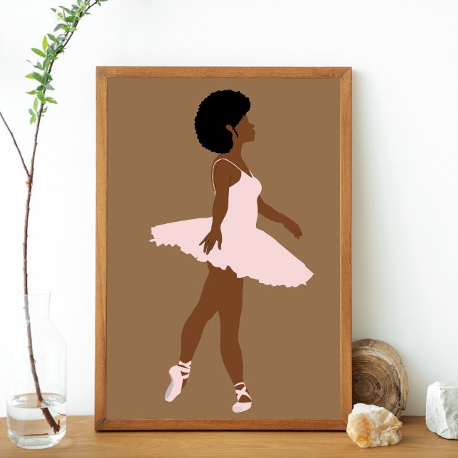 Poster Ballerine afro minimaliste moderne illustrer (Créateur téléchargé)
