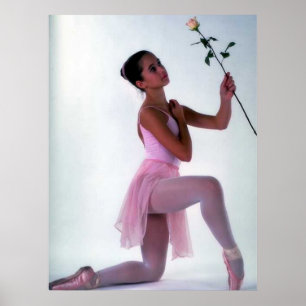 Poster Ballerine avec la fleur