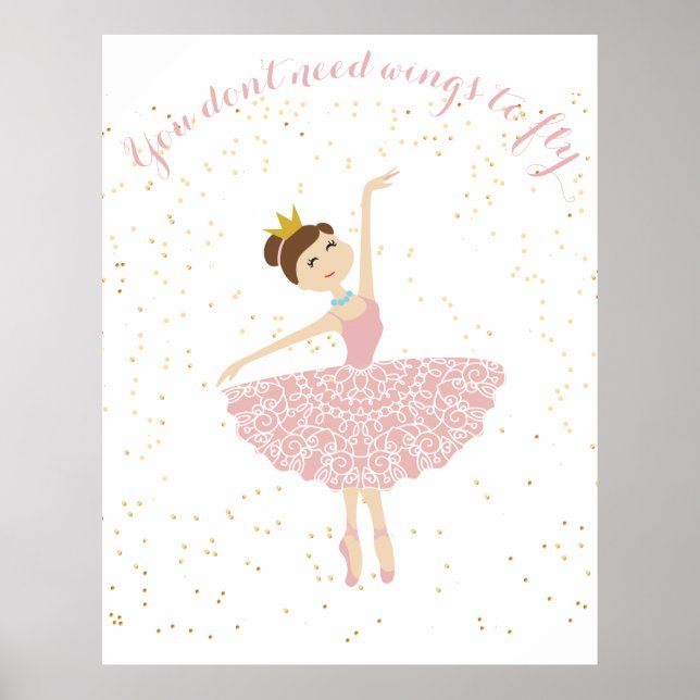Poster ballerine citation vous n'avez pas besoin d'ailes  (Devant)