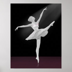Poster Ballerine dans l'argent et le noir