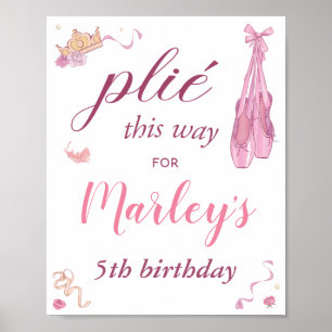 Poster Ballerine pliée de cette façon Fête d'anniversaire