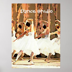 Poster Ballet Dance On Stage Ballerinas