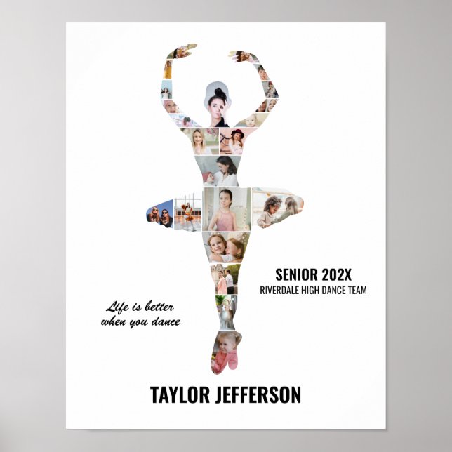 Poster Ballet Dance Photo Collage Custom Ballerina (Devant)