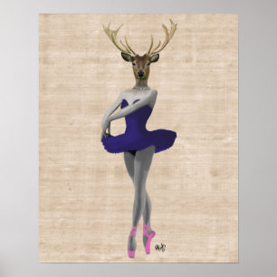 Poster Ballet Deer en bleu