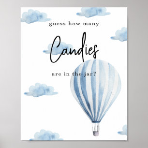 Poster Ballon à air chaud - Combien de bonbons