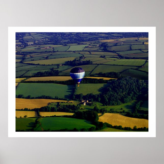 Poster Ballon à air chaud Devon Countryside Partie 2 (Devant)