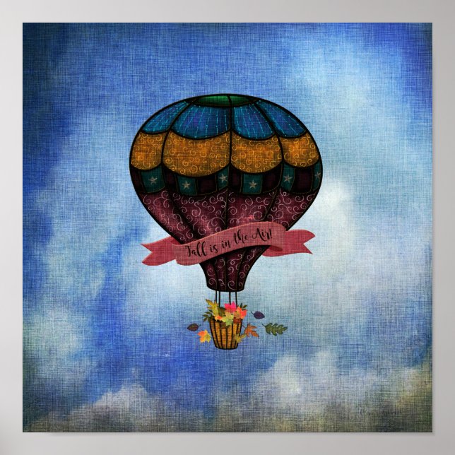 Poster Ballon à air chaud | L'automne est dans l'air (Devant)