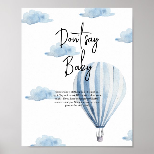 Poster Ballon à air chaud - Ne dis pas bébé (Devant)