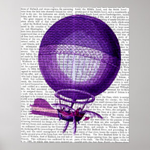 Poster Ballon à air chaud (pourpre) d'hydrogène de