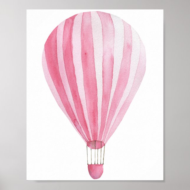 Poster Ballon à air chaud rose - aérostat (Devant)