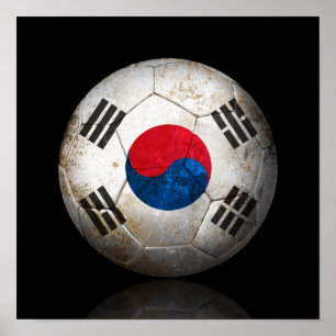 Poster Ballon de football sud-coréen usé du football de