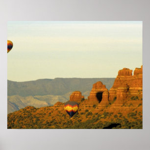 Poster Ballons à air chaud à Sedona, Arizona, États-Unis.