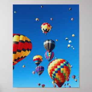 Poster Ballons à air chaud Ciel bleu