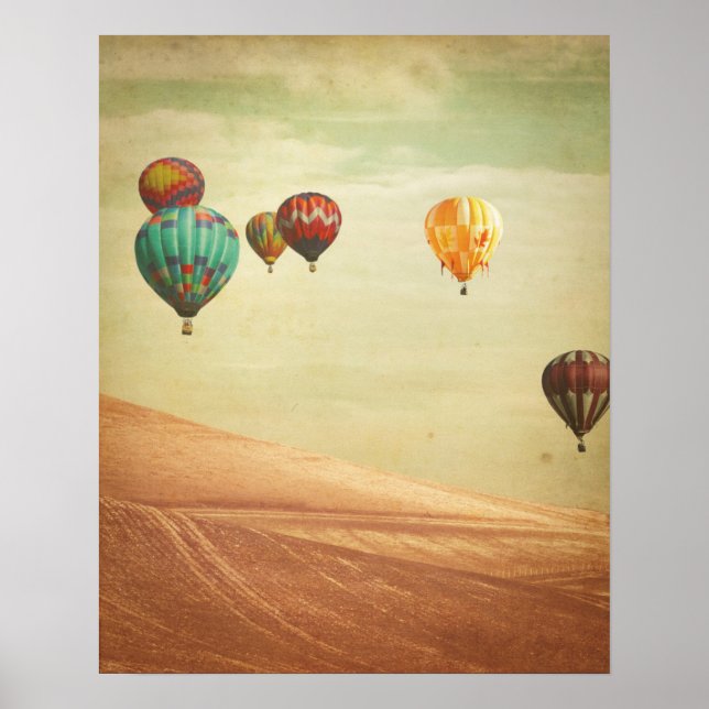 Poster Ballons À Air Chaud Dans Le Ciel (Devant)