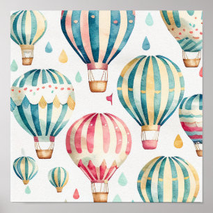 Poster Ballons à air chaud vintage Imprimer