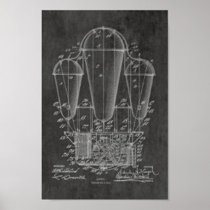 Poster Ballons de 1911 - Ancien navire - dessin d'art