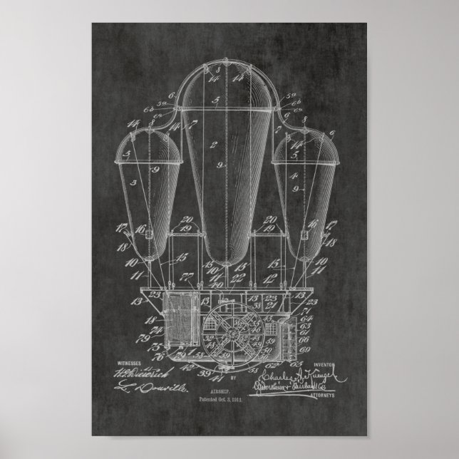 Poster Ballons de 1911 - Ancien navire - dessin d'art (Devant)