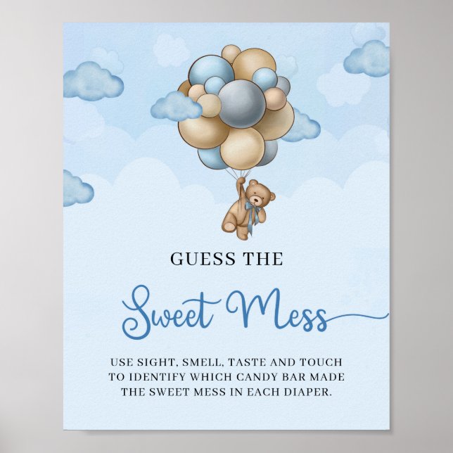 Poster Ballons d'ours en peluche Guess The Sweet Mess jeu (Devant)