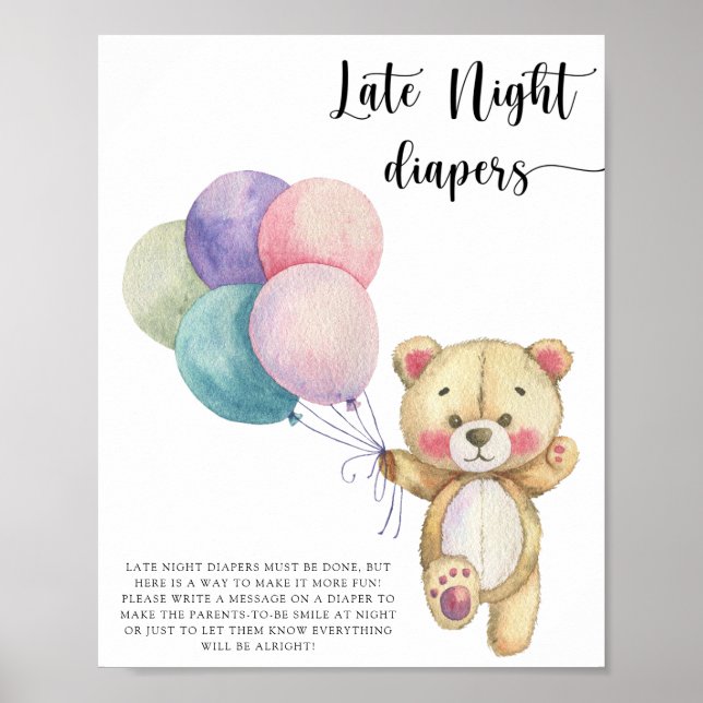 Poster Ballons d'ours en peluche - Late night couches jeu (Devant)