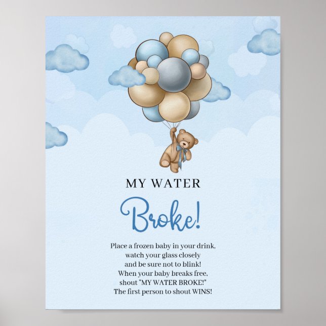 Poster Ballons d'ours en peluche My Water Broke jeu de si (Devant)