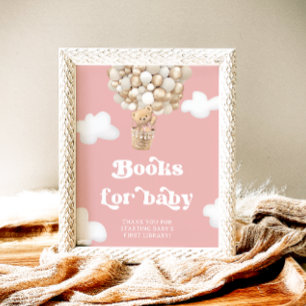 Poster Ballons d'ours en Teddy rose Livres pour bébé