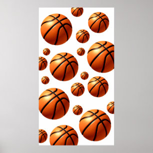 Poster Ballons en chute Motivationnel Basket-ball Arwork