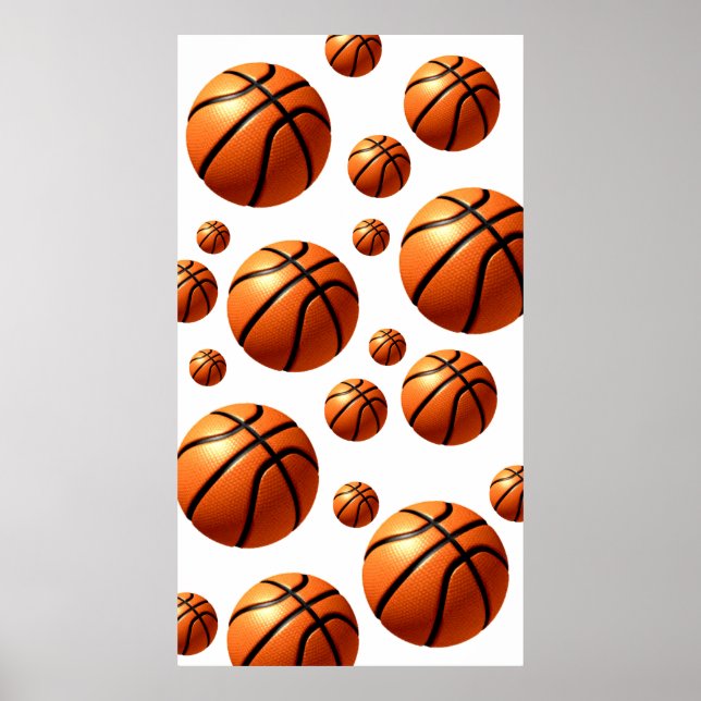 Poster Ballons en chute Motivationnel Basket-ball Arwork (Devant)
