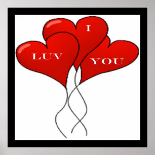 POSTER BALLONS "JE VOUS AIME"