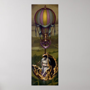 Poster Balloon Chariot - Rococo Steampunk Art Imprimer