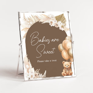 Poster Balloon de l'ours Boho Brown Les bébés sont doux