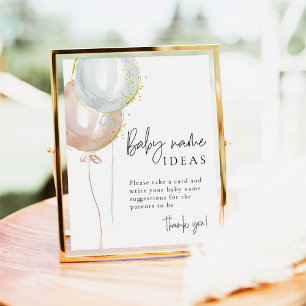 Poster Balloon rose et bleu Genre Révéler les idées de no