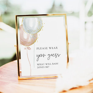 Poster Balloon rose et bleu Révélation de genre Portez vo