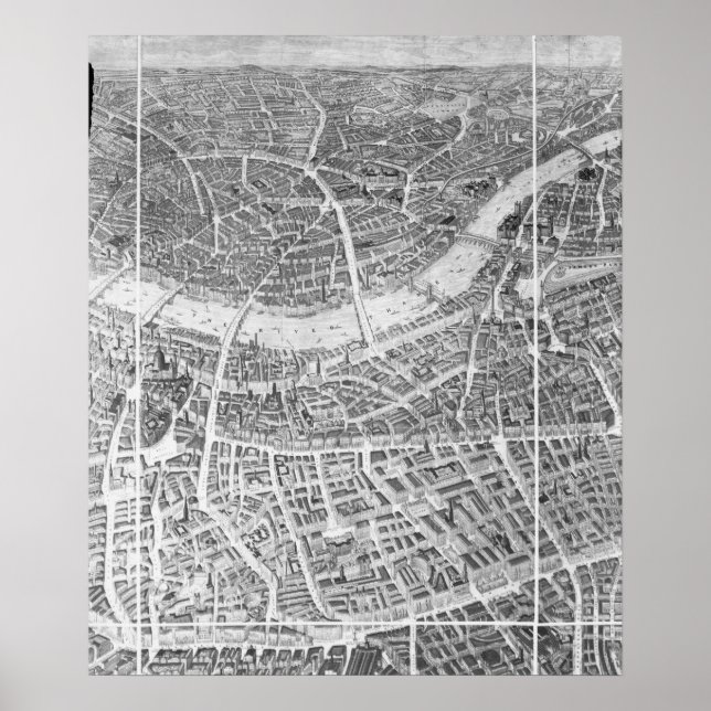Poster Balloon View of London, 1851 (Devant)