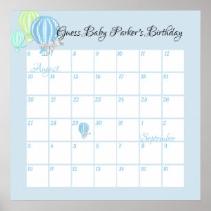 Poster Balloons à air chaud, Guess Baby's date d'échéance