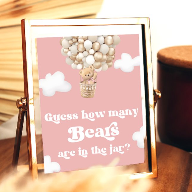 Poster Balloons Ours En Teddy Rose Devinez Combien D'Ours (Créateur téléchargé)