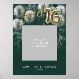 Poster Balloons Photo Prop Vert pour Anniversaire Sweet 1