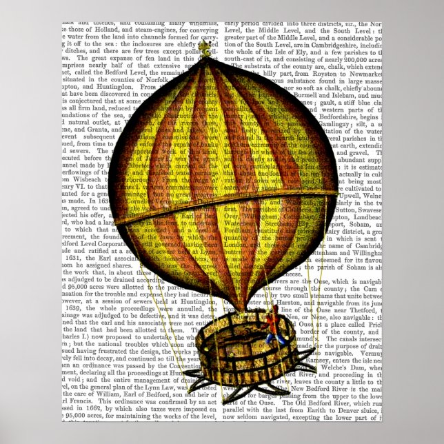 Poster Ballotte à air chaud jaune et rouge (Devant)