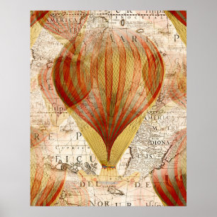 Poster Ballotte à air chaud Vintage