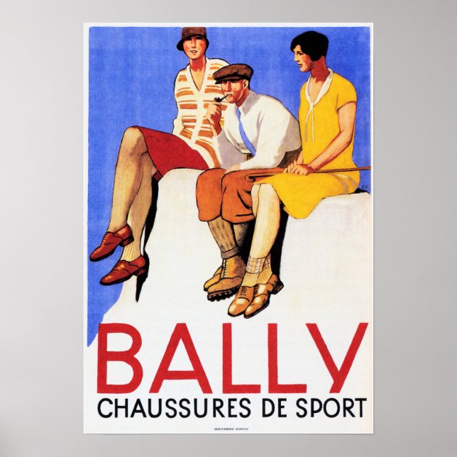 Poster BALLY Chaussures De Sport Vieux Français CHAUSSURE (Devant)