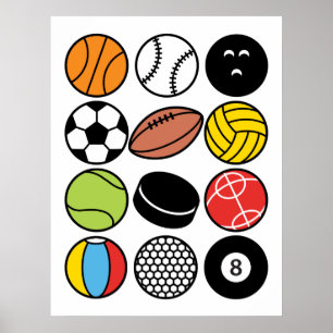 Poster Bals de jeux et de sports