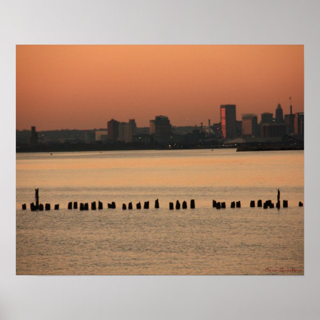 Poster Baltimore City Sunset (Devant)