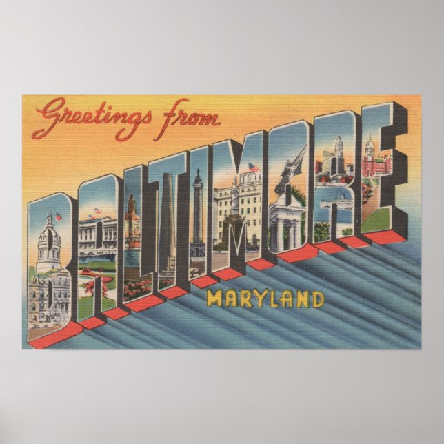 Poster Baltimore, Maryland - Scènes de grandes lettres 2 (Devant)