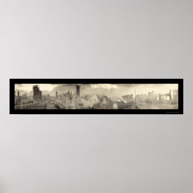 Poster Baltimore MD Big Fire Photo 1904 (Devant)