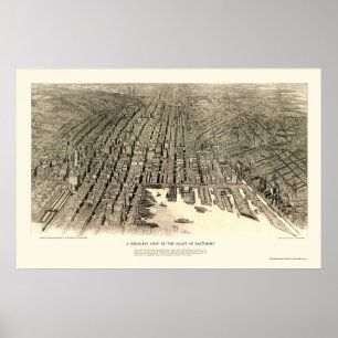 Poster Baltimore, MD Carte panoramique - 1912