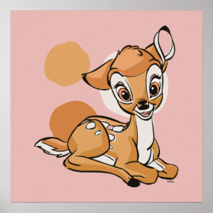 Poster Bambi Assis Avec Le Sourire