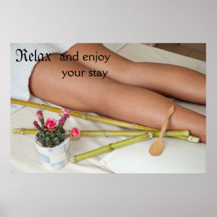 Poster Bamboo Massage Tools Beside Legs