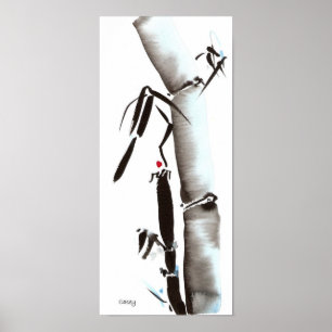 Poster Bambou bleu minuit