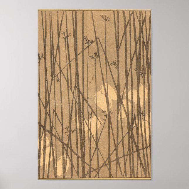 Poster Bambou vintage japonais d'art mural (Devant)