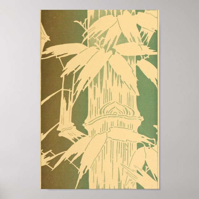 Poster Bambou vintage japonais d'art mural (Devant)